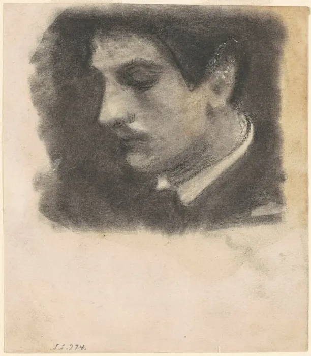 Framed Print : Head of a Man, 1875-1880. Creator: John Singer Sargent Framed Print : Head of a Man, 1875-1880. Creator: John Singer Sargent