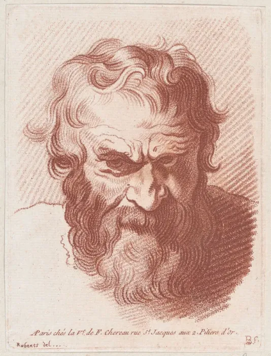 Framed Print : Head of a man with a beard, ca. 1755-93. Creator: Louis Marin Bonnet Framed Print : Head of a man with a beard, ca. 1755-93. Creator: Louis Marin Bonnet