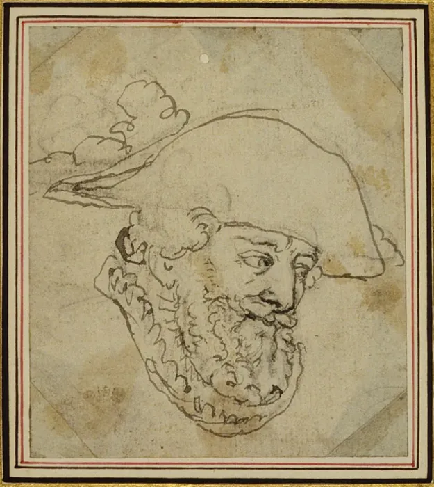 Framed Print : Head of a Man, c. 1766. Creator: Hubert Francois Gravelot Framed Print : Head of a Man, c. 1766. Creator: Hubert Francois Gravelot