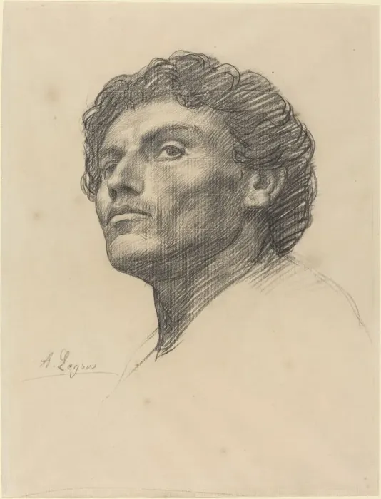 Framed Print : Head of a Man. Creator: Alphonse Legros Framed Print : Head of a Man. Creator: Alphonse Legros