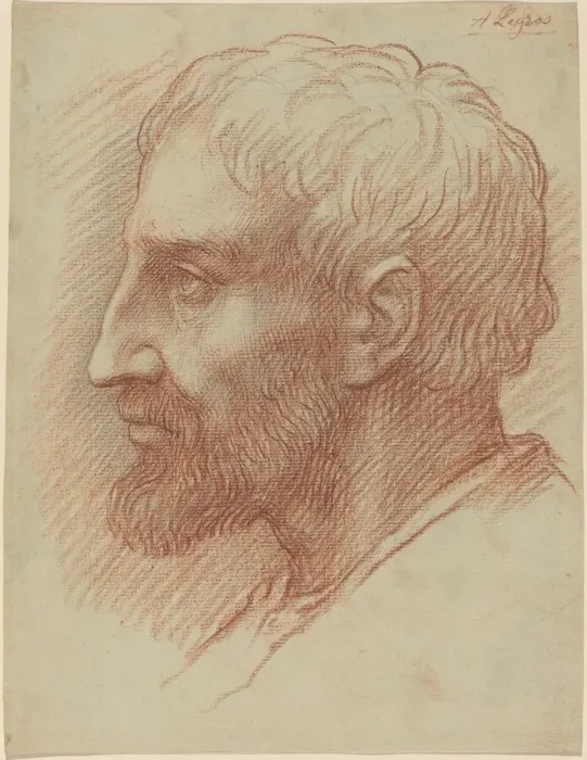 Framed Print : Head of a Man. Creator: Alphonse Legros Framed Print : Head of a Man. Creator: Alphonse Legros