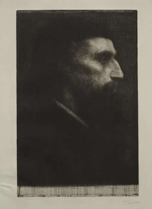 Framed Print : Head of a Man. Creator: Alphonse Legros (French, 1837-1911) Framed Print : Head of a Man. Creator: Alphonse Legros (French, 1837-1911)