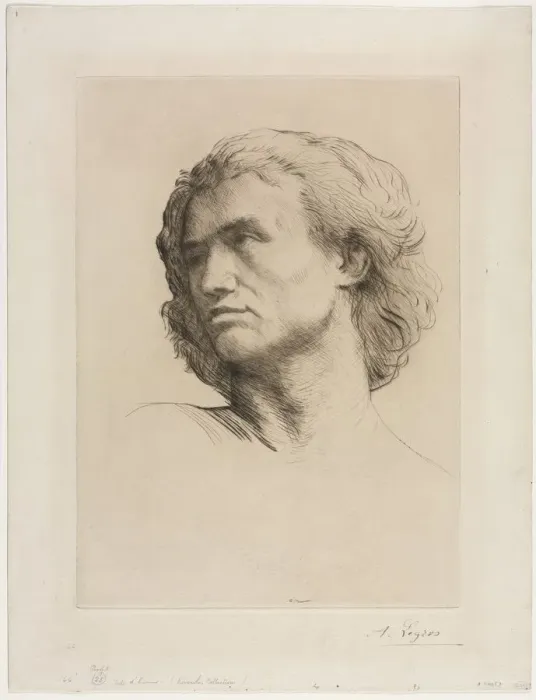 Framed Print : Head of a Man. Creator: Alphonse Legros (French, 1837-1911) Framed Print : Head of a Man. Creator: Alphonse Legros (French, 1837-1911)