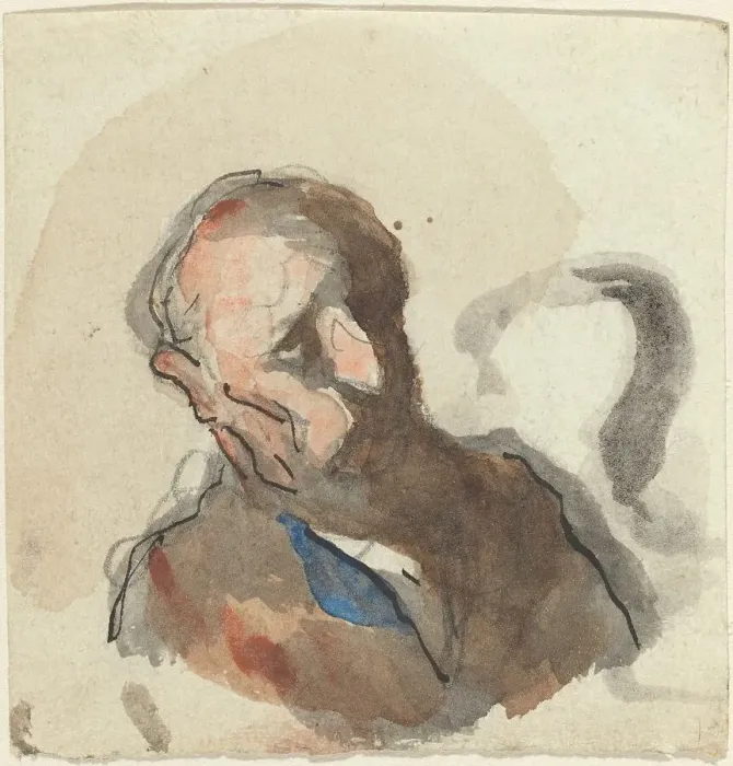 Framed Print : Head of a Man. Creator: Honore Daumier Framed Print : Head of a Man. Creator: Honore Daumier