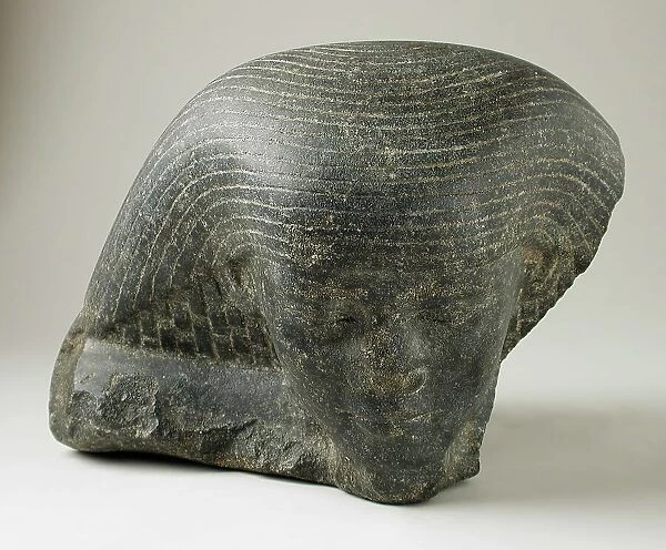 Head of a Man with Fragmentary Inscription, Egypt, 25th - 26th Dynasty (755 - 525 BCE). Creator: Unknown