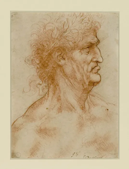 Framed Print : Head Of A Man In Profile Crowned With Laurel Framed Print : Head Of A Man In Profile Crowned With Laurel
