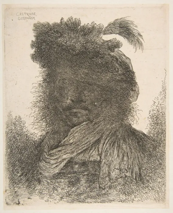 Framed Print : Head of a man in shadow turned slightly to the left, from the series of Large Or... ca Framed Print : Head of a man in shadow turned slightly to the left, from the series of Large Or... ca