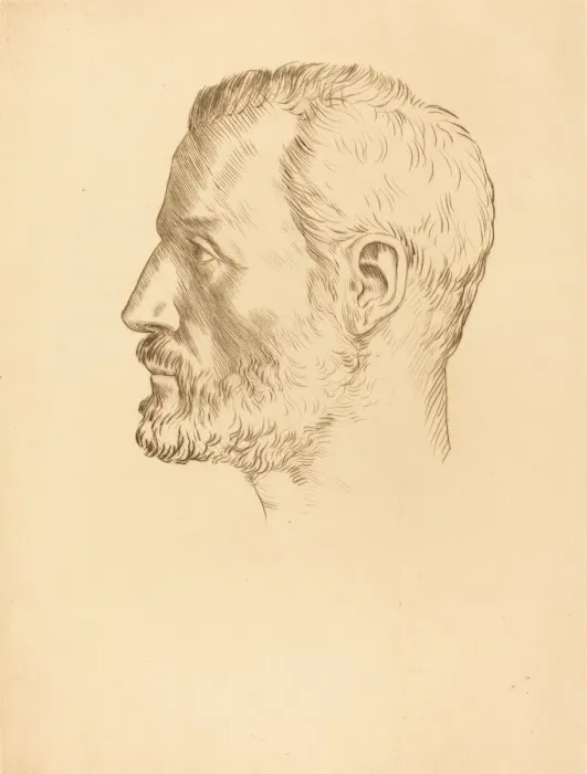 Framed Print : Head of a Man (Tete d homme). Creator: Alphonse Legros Framed Print : Head of a Man (Tete d homme). Creator: Alphonse Legros