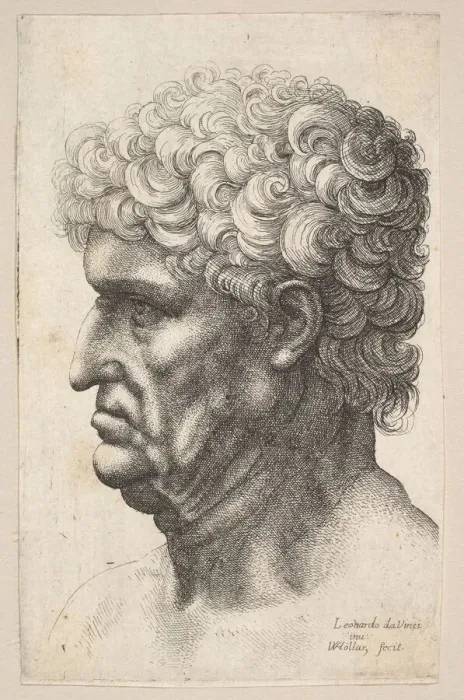 Framed Print : Head of a man with thick curly hair in profile to the left, 1640-49 Framed Print : Head of a man with thick curly hair in profile to the left, 1640-49