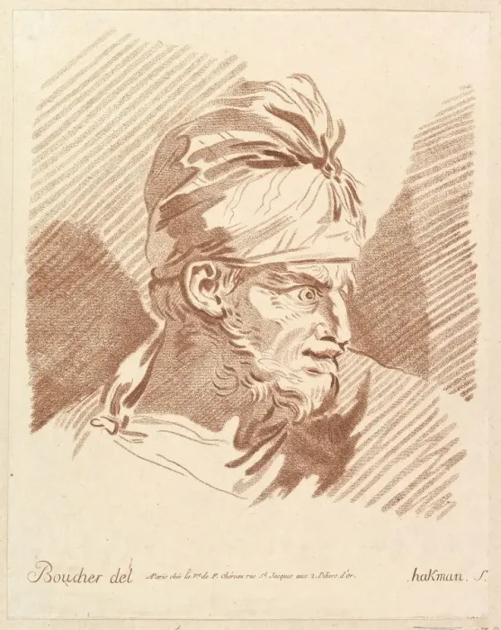 Framed Print : Head of a Man Wearing a Turban, mid to late 18th century. Creator: Hakman Framed Print : Head of a Man Wearing a Turban, mid to late 18th century. Creator: Hakman