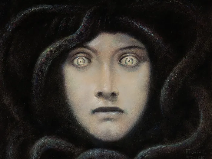 Framed Print : Head of Medusa, c1892. Creator: Stuck, Franz, Ritter von (1863-1928)