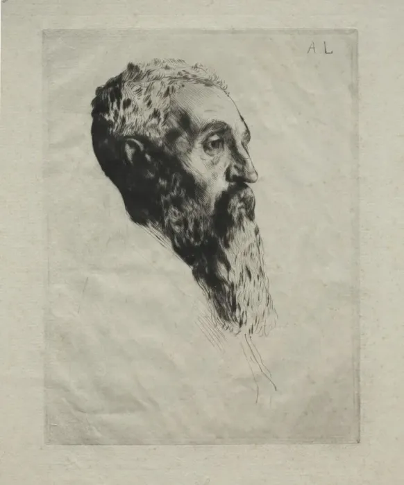 Framed Print : Head of a Model. Creator: Alphonse Legros (French, 1837-1911) Framed Print : Head of a Model. Creator: Alphonse Legros (French, 1837-1911)
