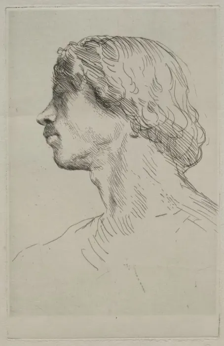 Framed Print : Head of a Model. Creator: Alphonse Legros (French, 1837-1911) Framed Print : Head of a Model. Creator: Alphonse Legros (French, 1837-1911)