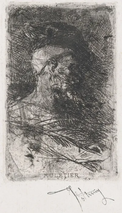 Framed Print : Head of a muleteer facing right, ca. 1860-70. Creator: Mariano Jose Maria Bernardo Fortuny y Carbo Framed Print : Head of a muleteer facing right, ca. 1860-70. Creator: Mariano Jose Maria Bernardo Fortuny y Carbo