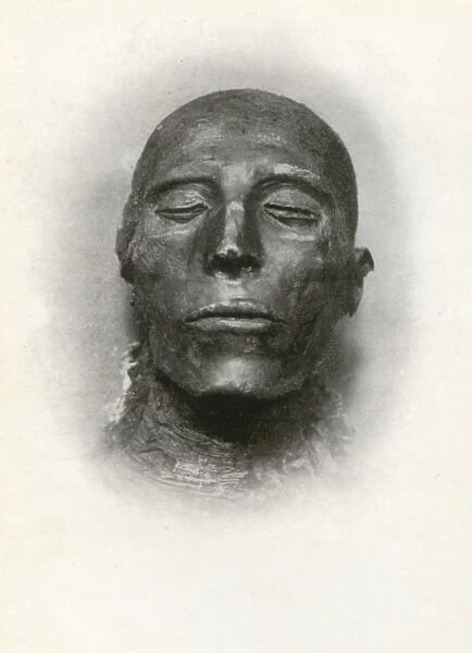 Head of the mummy of Sety I, Ancient Egyptian pharaoh of the 19th Dynasty, c1279 BC (1926). Artist: Winifred Mabel Brunton