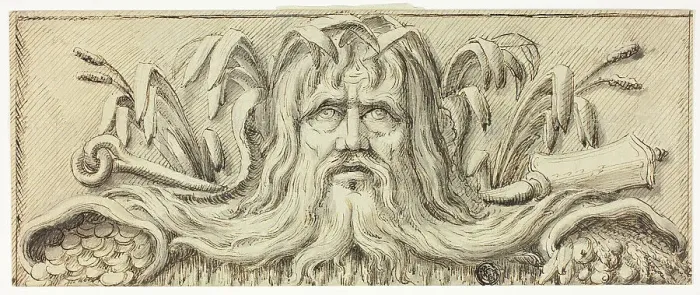 Framed Print : Head of Neptune, 18th century. Creator: James Barry Framed Print : Head of Neptune, 18th century. Creator: James Barry