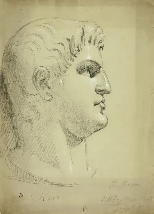 Framed Print : Head of Nero in the British Museum, n.d. Creator: Benjamin Robert Haydon Framed Print : Head of Nero in the British Museum, n.d. Creator: Benjamin Robert Haydon