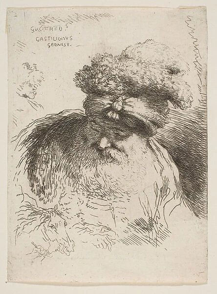 Head of an old bearded man with a turban, from the series of Small Heads in Orie... ca