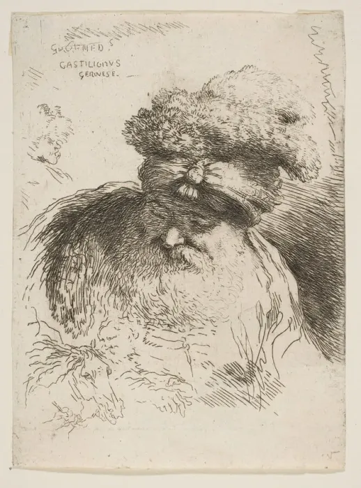 Framed Print : Head of an old bearded man with a turban, from the series of Small Heads in Orie... ca Framed Print : Head of an old bearded man with a turban, from the series of Small Heads in Orie... ca