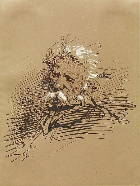 Head of an Old Man, 1852-1866. Creator: Paul Gavarni