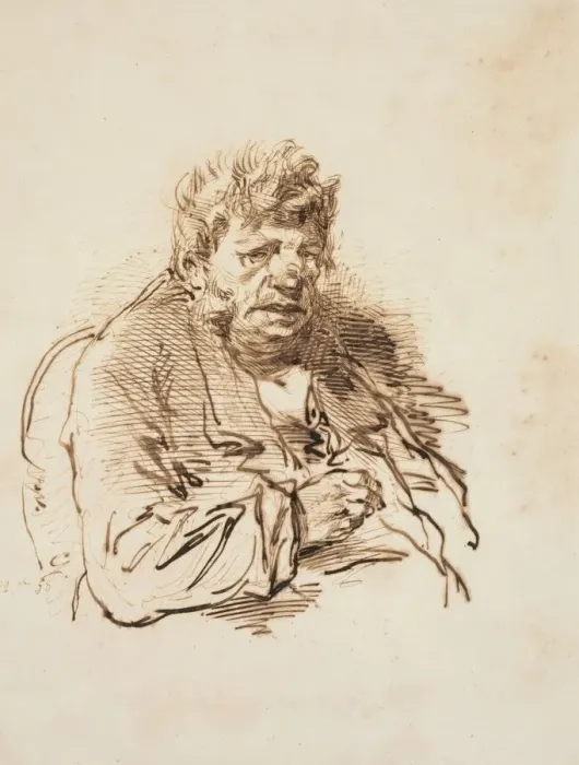 Framed Print : Head of an Old Man, 1858. Creator: Paul Gavarni (French, 1804-1866) Framed Print : Head of an Old Man, 1858. Creator: Paul Gavarni (French, 1804-1866)