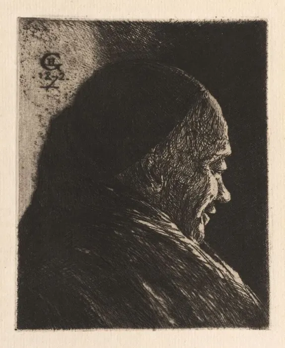 Framed Print : Head of an Old Man, 1872. Creator: Henri Charles Guerard (French, 1846-1897) Framed Print : Head of an Old Man, 1872. Creator: Henri Charles Guerard (French, 1846-1897)