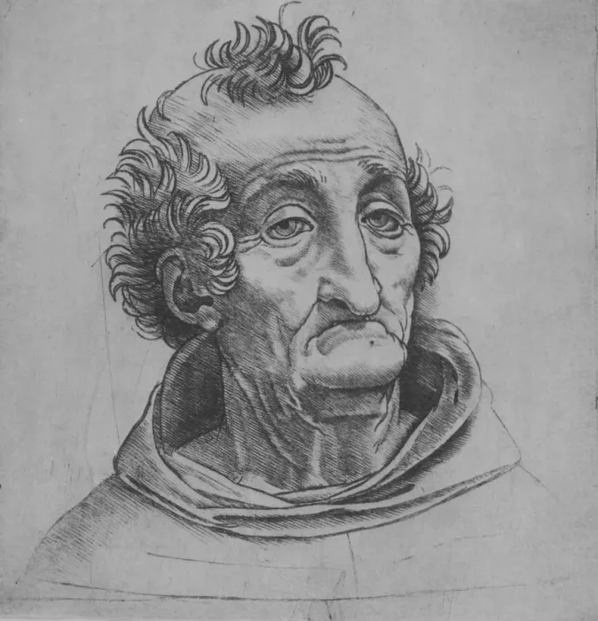 Framed Print : Head of an old man, ca. 1490-1525. Creator: Giovanni Antonio da Brescia Framed Print : Head of an old man, ca. 1490-1525. Creator: Giovanni Antonio da Brescia