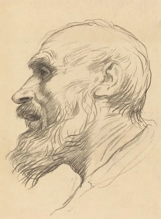 Framed Print : Head of an Old Man. Creator: Alphonse Legros Framed Print : Head of an Old Man. Creator: Alphonse Legros
