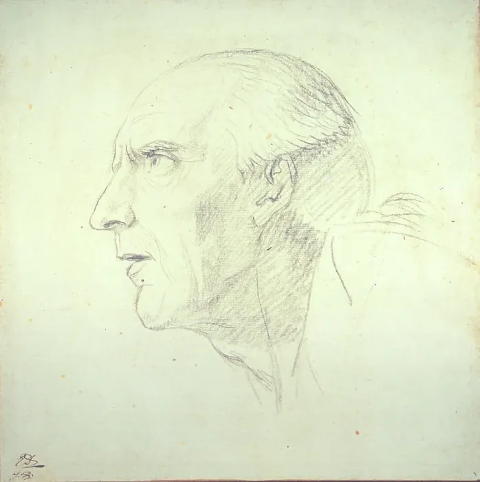 Framed Print : Head of an Old Man in Profile, c. 1791 or 1816–1820. Creator: Jacques-Louis David Framed Print : Head of an Old Man in Profile, c. 1791 or 1816–1820. Creator: Jacques-Louis David