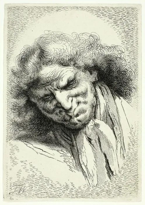 Framed Print : Head of an Old Man Sleeping, n.d. Creator: Thomas Worlidge Framed Print : Head of an Old Man Sleeping, n.d. Creator: Thomas Worlidge