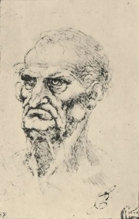 Framed Print : Head of an Old Man Three-Quarters to the Left, c1480 (1945). Artist: Leonardo da Vinci Framed Print : Head of an Old Man Three-Quarters to the Left, c1480 (1945). Artist: Leonardo da Vinci