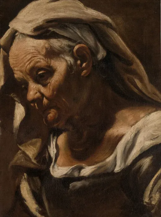 Framed Print : Head of an Old Woman, after 1610. Creator: Orazio Borgianni Framed Print : Head of an Old Woman, after 1610. Creator: Orazio Borgianni