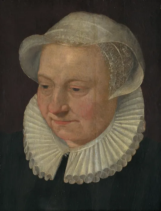 Framed Print : Head of an Old Woman in a Bonnet, 1600-1615. Creator: Unknown Framed Print : Head of an Old Woman in a Bonnet, 1600-1615. Creator: Unknown