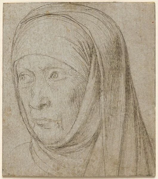 Head of an Old Woman, c. 1500. Creator: Hans Holbein (German, c. 1465-1524)