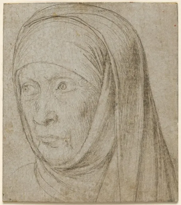 Framed Print : Head of an Old Woman, c. 1500. Creator: Hans Holbein (German, c. 1465-1524) Framed Print : Head of an Old Woman, c. 1500. Creator: Hans Holbein (German, c. 1465-1524)