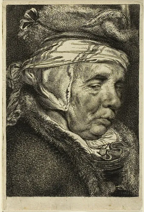 Framed Print : Head of an Old Woman, n.d. Creator: Cornelis de Visscher Framed Print : Head of an Old Woman, n.d. Creator: Cornelis de Visscher
