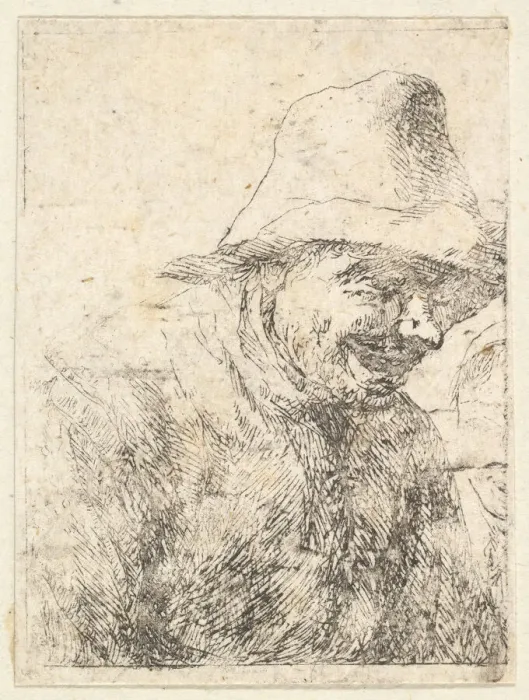 Framed Print : Head of a Peasant, 17th century. Creator: Unknown Framed Print : Head of a Peasant, 17th century. Creator: Unknown