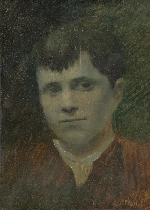 Framed Print : Head of a Peasant Boy, 1880-1900. Creator: Ladislav Mednyanszky Framed Print : Head of a Peasant Boy, 1880-1900. Creator: Ladislav Mednyanszky