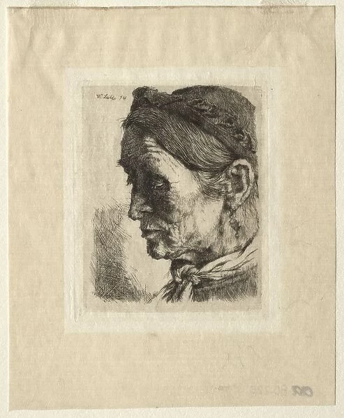 Head of a Peasant Woman, 1874. Creator: Wilhelm Maria Hubertus Leibl (German, 1844-1900)