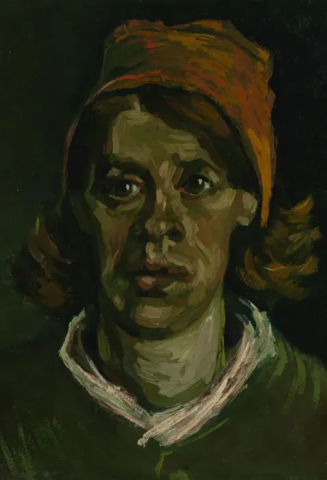 Framed Print : Head of a Peasant woman with red hood, 1885. Artist: Gogh, Vincent, van (1853-1890) Framed Print : Head of a Peasant woman with red hood, 1885. Artist: Gogh, Vincent, van (1853-1890)
