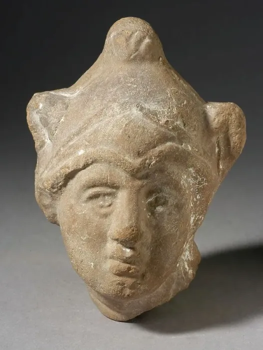 Framed Print : Head with Phrygian Helmet, Ptolemaic Period-Roman Period (332 BCE-337 CE). Creator: Unknown Framed Print : Head with Phrygian Helmet, Ptolemaic Period-Roman Period (332 BCE-337 CE). Creator: Unknown