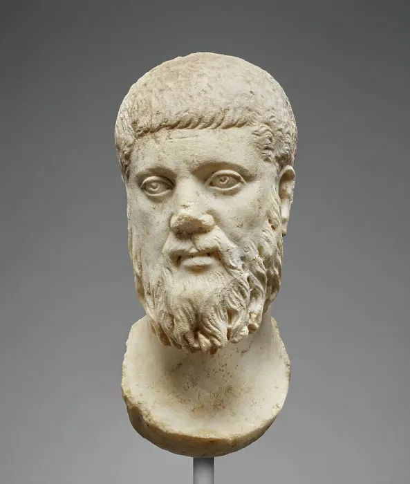 Framed Print : Head of Plato (worked for insertion into a statue), mid-3rd century A.D. Creator: Unknown Framed Print : Head of Plato (worked for insertion into a statue), mid-3rd century A.D. Creator: Unknown
