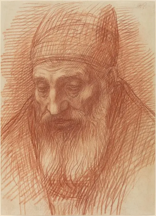 Framed Print : Head of a Priest. Creator: Alphonse Legros Framed Print : Head of a Priest. Creator: Alphonse Legros