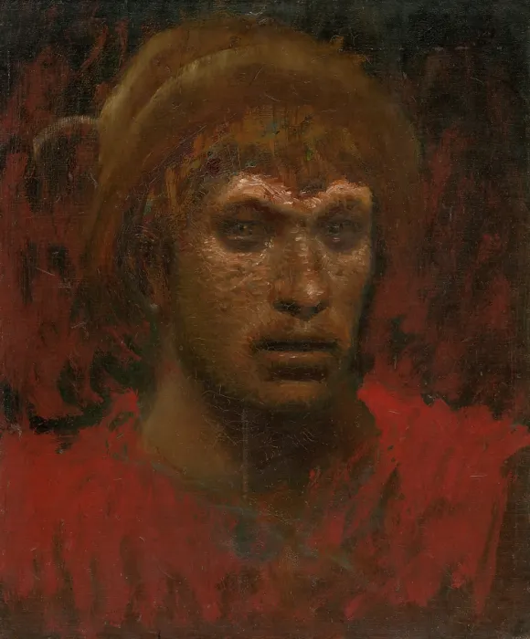 Framed Print : Head of a Rebel Dressed in Red, 1905-1915. Creator: Ladislav Mednyanszky Framed Print : Head of a Rebel Dressed in Red, 1905-1915. Creator: Ladislav Mednyanszky