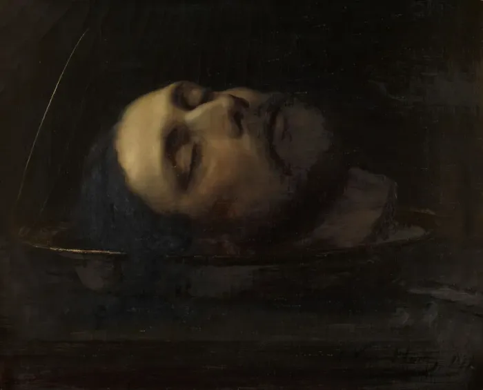Framed Print : The Head of Saint John the Baptist, 1879. Creator: Edmond Van Hove Framed Print : The Head of Saint John the Baptist, 1879. Creator: Edmond Van Hove