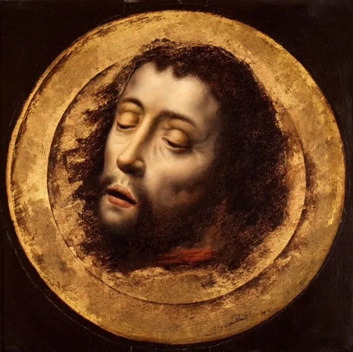 Framed Print : The Head of Saint John the Baptist. Artist: Bouts, Aelbrecht, (Circle) Framed Print : The Head of Saint John the Baptist. Artist: Bouts, Aelbrecht, (Circle)