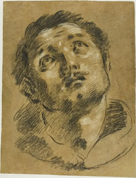 Framed Print : Head of Saint Stephen: Study for the Martyrdom of Saint Stephen, 1627 / 30. Creator: Jacopo Cavedone Framed Print : Head of Saint Stephen: Study for the Martyrdom of Saint Stephen, 1627 / 30. Creator: Jacopo Cavedone