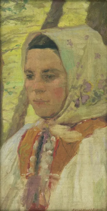 Framed Print : Head of a seated young woman, c1905. Creator: Elemir Halasz-Hradil Framed Print : Head of a seated young woman, c1905. Creator: Elemir Halasz-Hradil