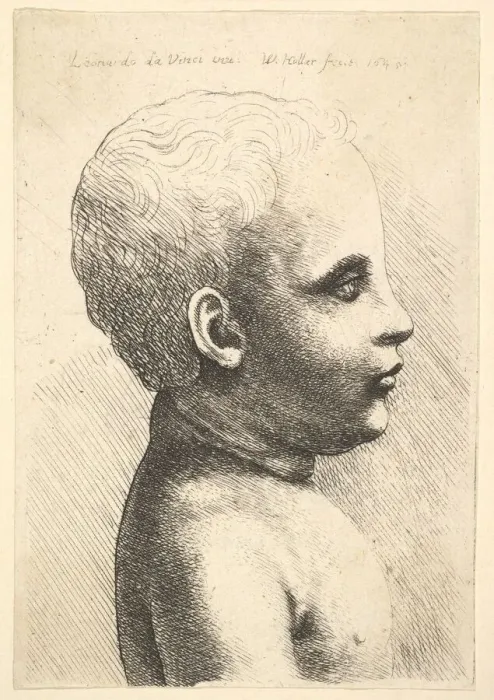Framed Print : Head and shoulder of a child, in profile to right, 1645. Creator: Wenceslaus Hollar Framed Print : Head and shoulder of a child, in profile to right, 1645. Creator: Wenceslaus Hollar
