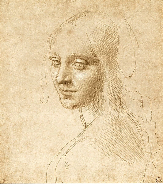 Head and shoulders of a girl, c. 1490. Creator: Leonardo da Vinci (1452-1519)